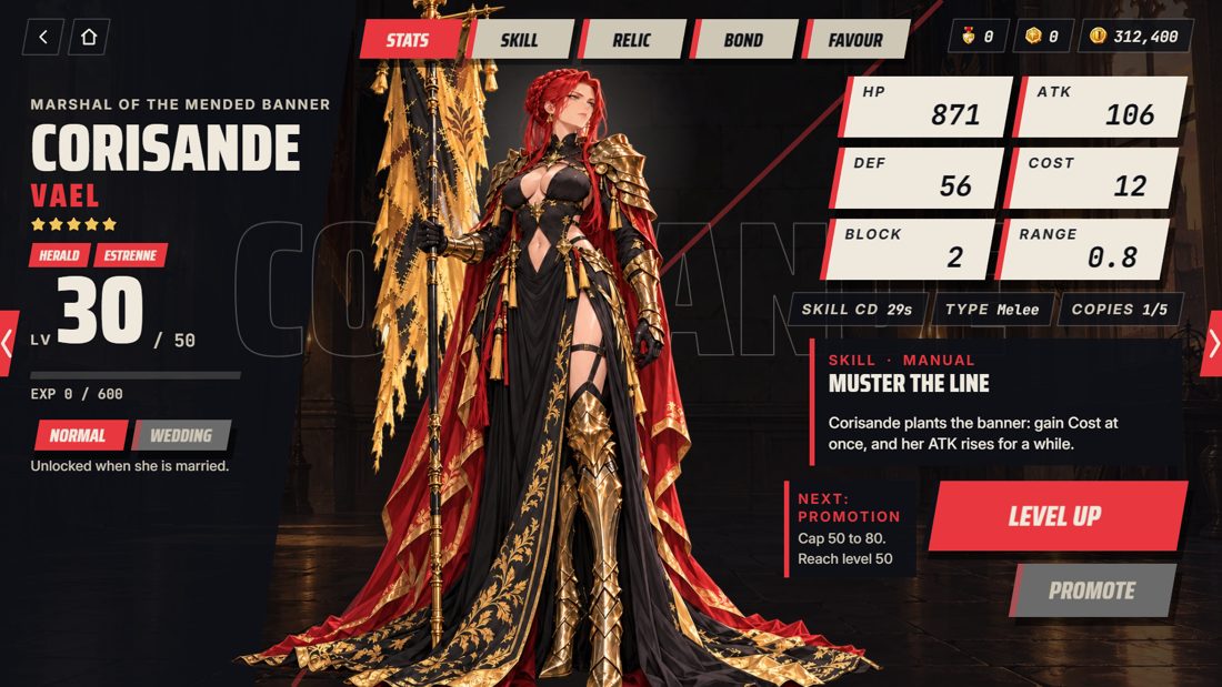 A unit page with the stats tab open